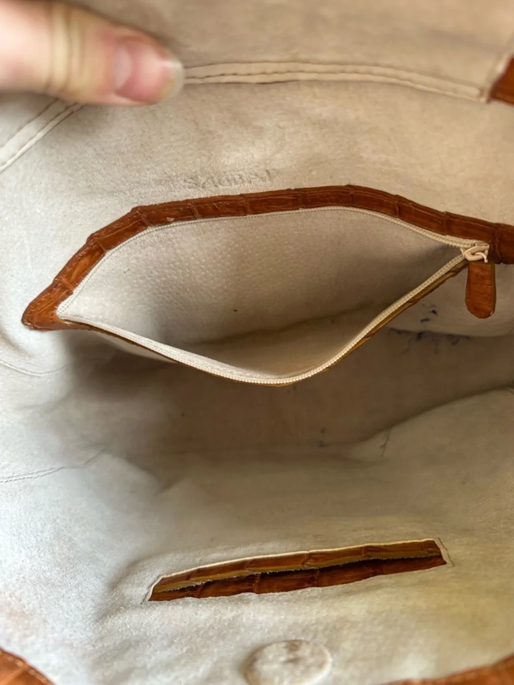 Sabbai Crocodile leather tote bag tan - Picture 7 of 8